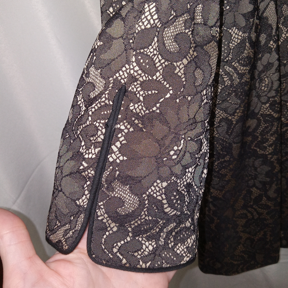 Bisou Bisou Black Lace/Nude Jacket Size M NWOT Tailored Elegant Classic Chic - Picture 7 of 15